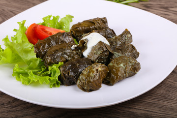 Dolma - stuffed meat in grape leaves