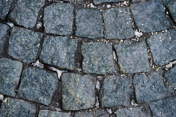 The texture of paving stone masonry