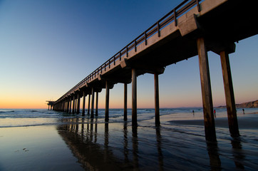 Christmas sunset at tall Pier  in La Jolla bay - 1