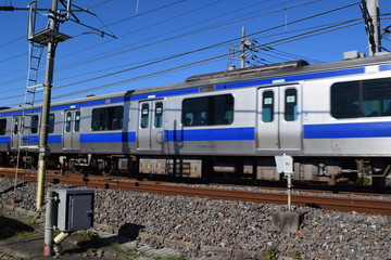 Obraz premium 走行中の電車