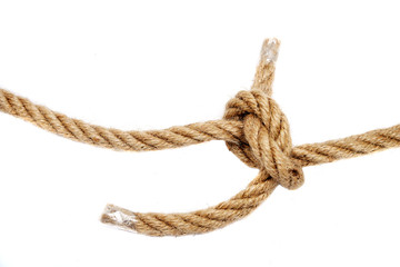 Bundle of rope on a white background.