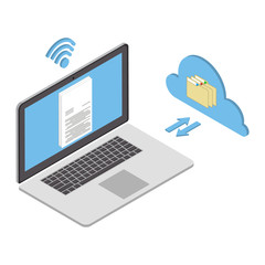 Wireless technologies. The documents, information and application. Vector isometric