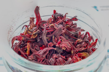 Fototapeta premium Dried hibiscus leaves