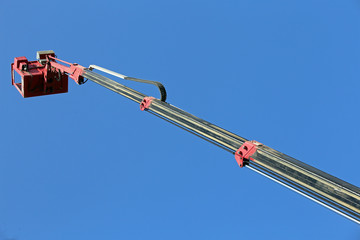 metal basket of an aerial platform with mechanical arm