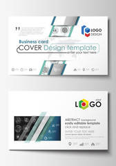 Business card templates. Easy editable layouts, flat style template, vector illustration. High tech design, connecting system. Science and technology concept. Futuristic abstract background.