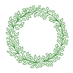 green leaves. vector frame