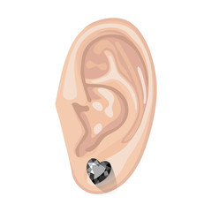 Human ear & earring