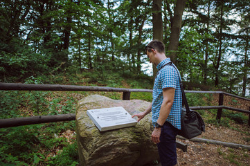 stone monument in the forest