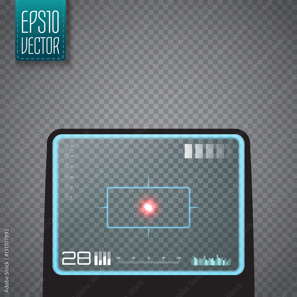 Aufkleber Sniper scope isolated. Neon target concept. Game Interface Element. Vector