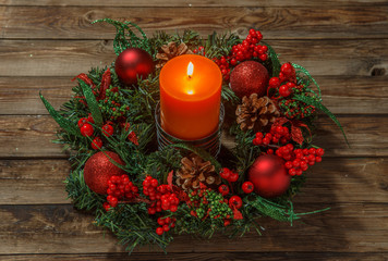 Advent wreath with candle