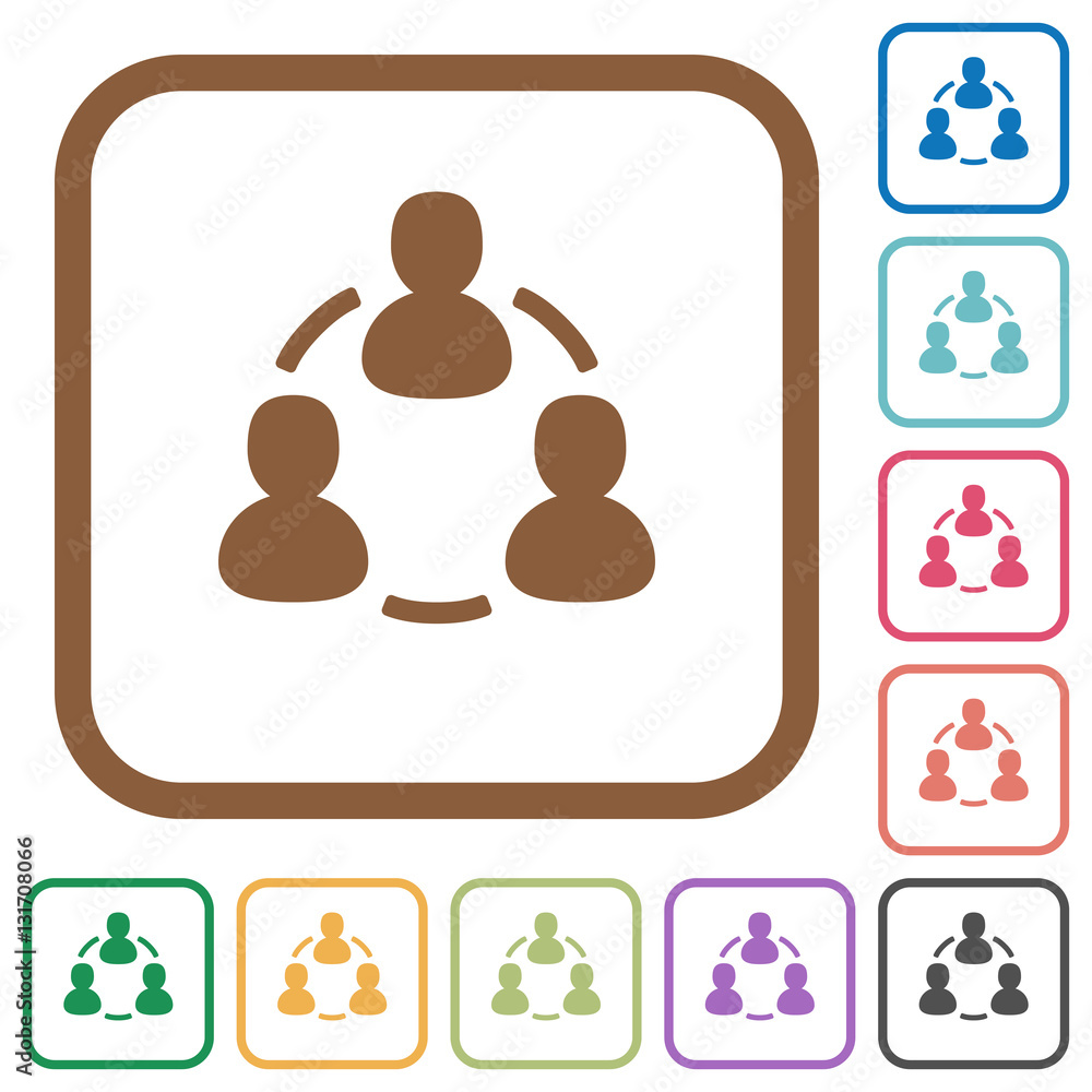Poster online users simple icons