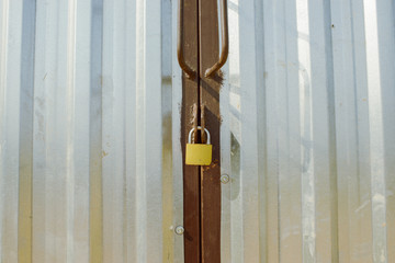 metal gate with padlock