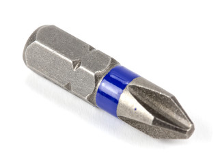 Screwdriver bits isolated on white background.