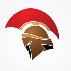 Spartan warrior helmet graphic vector.
