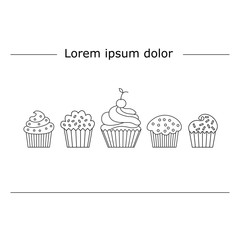 Cupcake linear style.