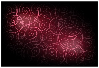 Red Vintage Wallpaper with Spiral Pattern Background