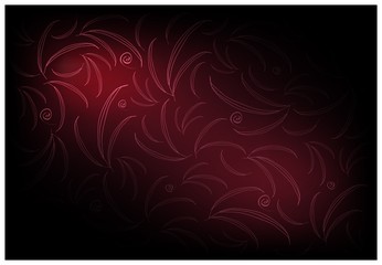 Red Vintage Wallpaper with Leaves Pattern Background