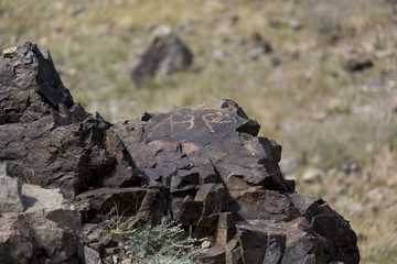 Steinzeitliche Symbole in der Mongolei