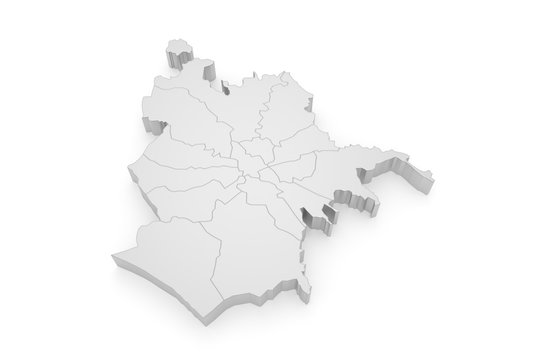 Rom Stadtplan - Bezirke 3D