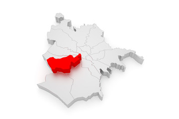 Arvalia Portuense - Rom Stadtplan - Bezirke 3D