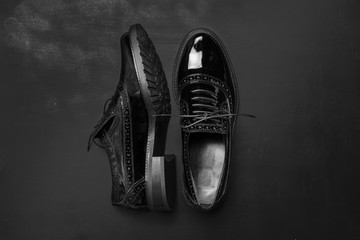 women shoes on wooden background