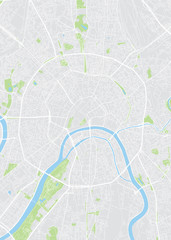 Fototapeta premium Colored plan map of Moscow, aerial view