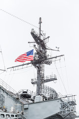 American Flag on Midway Aircraft Carrier