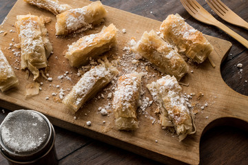 Kurdish Pastry with caster sugar / Kurt Boregi.