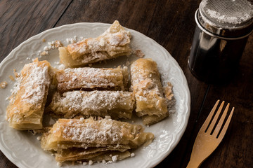 Kurdish Pastry with caster sugar / Kurt Boregi.
