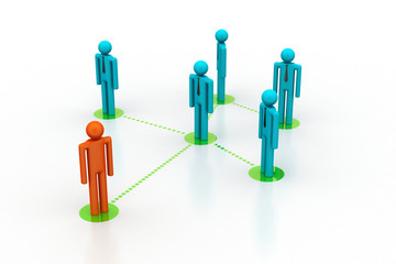 Leadership concept, leader and team