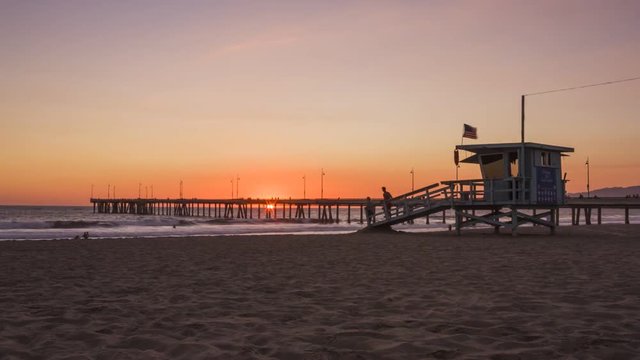 Sonnenuntergang am Venice Beach Los Angeles