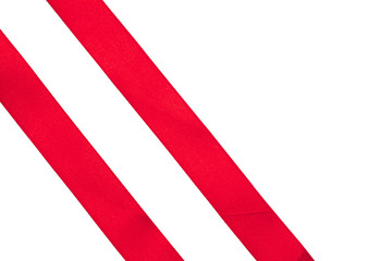 Red ribbon on white background