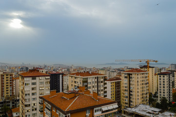 Fototapeta na wymiar Aerial view of Kadikoy district of Istanbul city