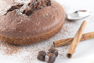 Cocoa Cake on white background