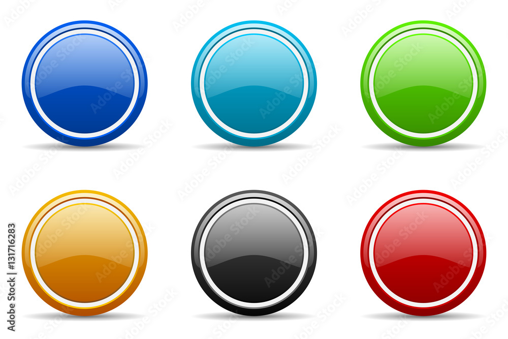 Poster Set of colorful web empty vector icons.