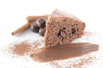 Cocoa Cake on white background