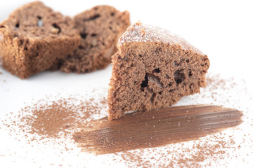 Cocoa Cake on white background