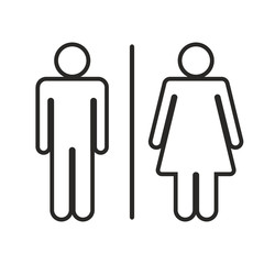 Men women toilet sign outline vector
