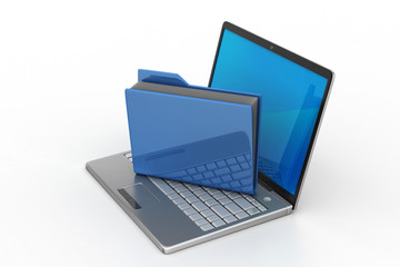 Laptop with file folder