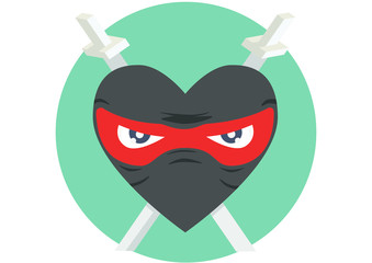 heart icon as a ninja
