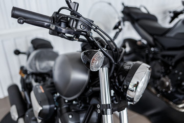 details of motorcycle, Motorbike into deep,
