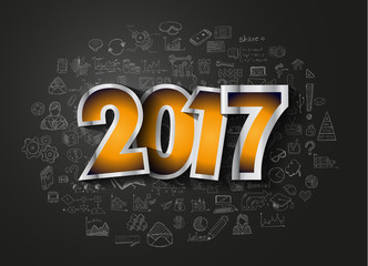 2017 New Year Infographic and Business Plan Background for your Flyers