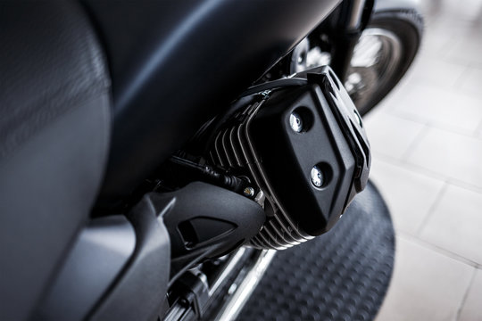 details of motorcycle, Motorbike into deep,