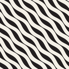 Fototapeta na wymiar Vector Seamless Black and White Hand Drawn Diagonal Lines Pattern