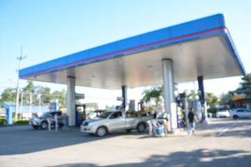 blurred Image of gas station.