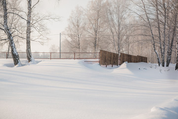 Big snowdrifts of snow