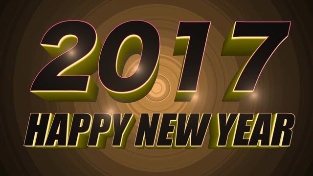 Happy New Year 2017 - 3D Text Yellow Full HD