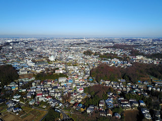Fototapeta na wymiar 千葉県市川市の上空