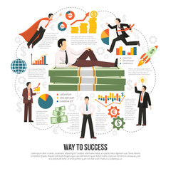  Way To Success Flat Infographic Poster 
