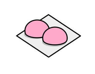 紅い饅頭(懐紙)